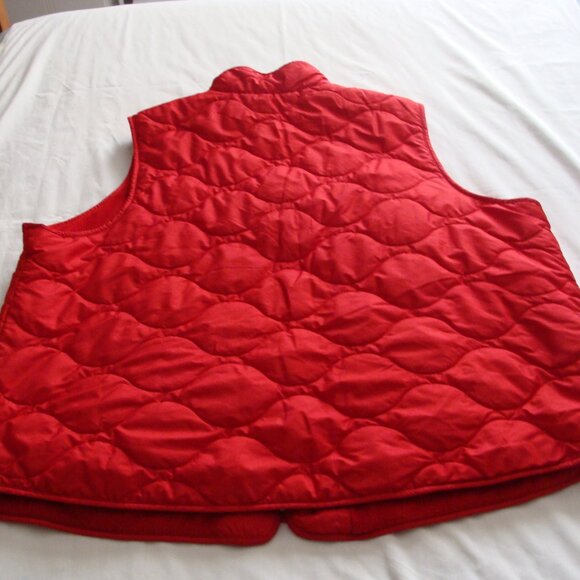 CROFT & BARROW Bright Red Sleeveless QUILTED VEST Jacket Sz 3X - Picture 5 of 8